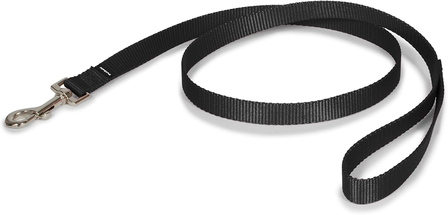 PetSafe Nylon Leash – Chew-Resistant Cat & Dog Behavioral Training Leash – Compatible with Easy-Walk Harness – Traditional-Style Reliable Pet Lead with a Padded Hand Wrap – 3/4″ x 4′ – Black