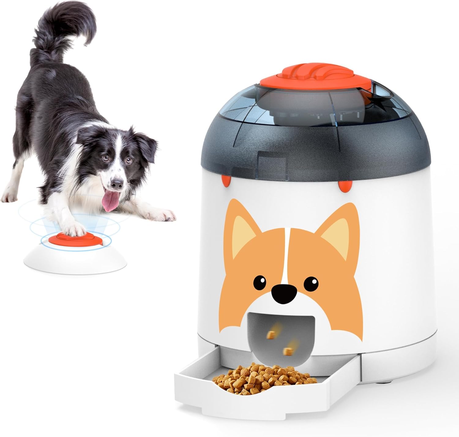 Potaroma Dog Puzzle Feeder Toy, Interactive IQ Training, Electronic Treat Dispenser, Automatic Rechargeable with Remote for Food Dispensing, All Breeds, 280ml Capacity
