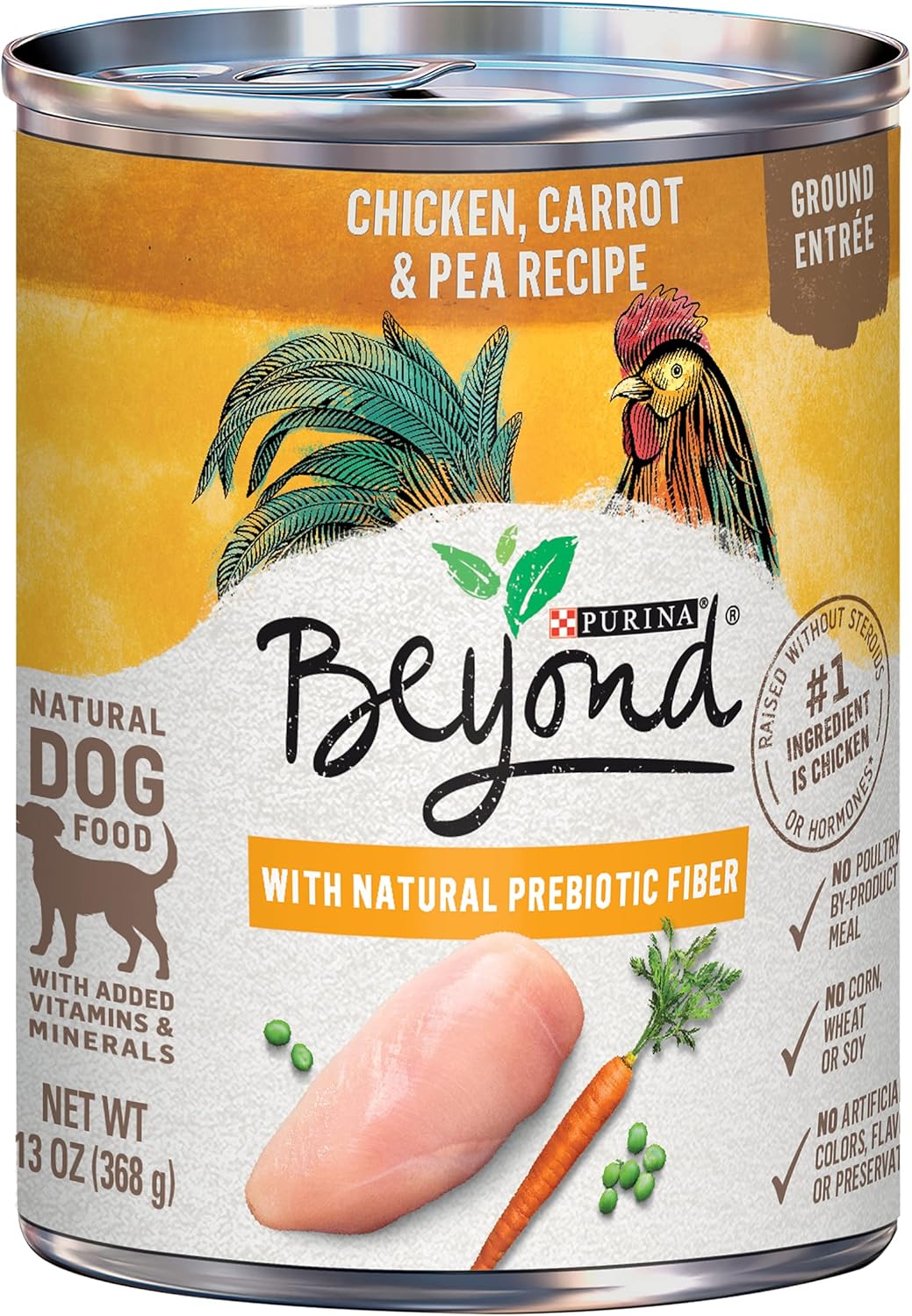 Purina Beyond Chicken, Carrot and Pea Ground Grain Free Wet Dog Food Natural Pate with Added Vitamins and Minerals – (Pack of 12) 13 oz. Cans