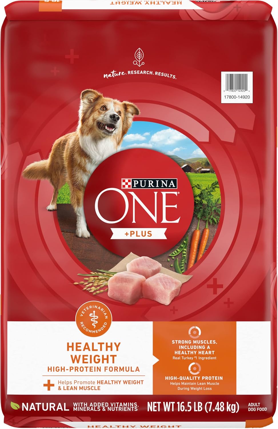 Purina ONE Plus Healthy Weight High-Protein Dog Food Dry Formula – 16.5 lb. Bag