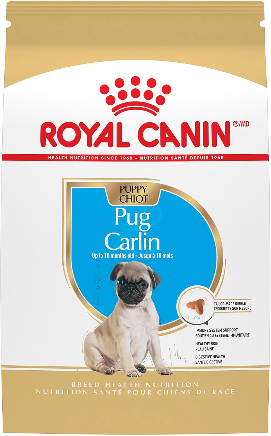 Royal Canin Breed Health Nutrition Pug Puppy Dry Dog Food, 2.5 lb Bag