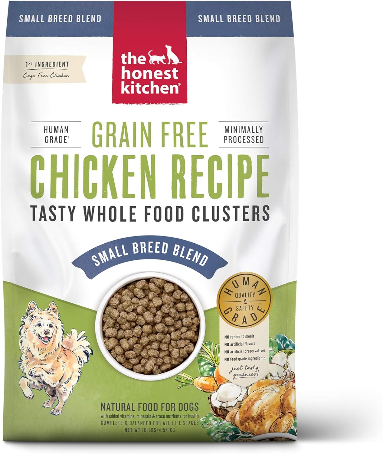 The Honest Kitchen Whole Food Clusters Small Breed Blend Grain Free Dry Dog Food – Chicken, 10 Pound Bag