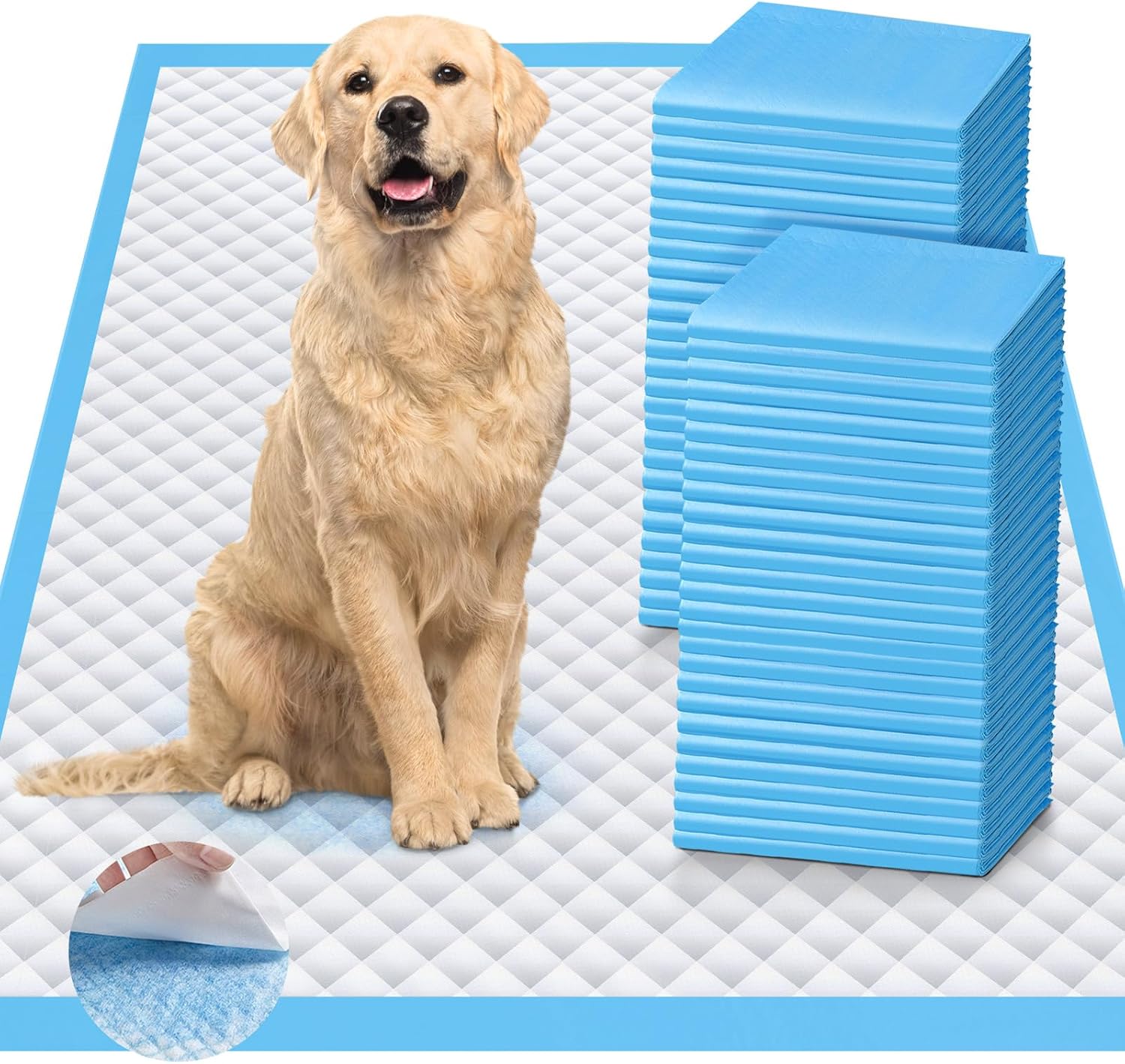 Upgraded 4XL 36″x36″ Thicken 6 Layers Dog Pee Pads, Ultra Absorbent Pee Pads, Absorb up to 12 Cups, Leak-Proof & Quick Dry Puppy Pads for Puppy,Surgery, Older,Cats, Rabbits,30 Counts