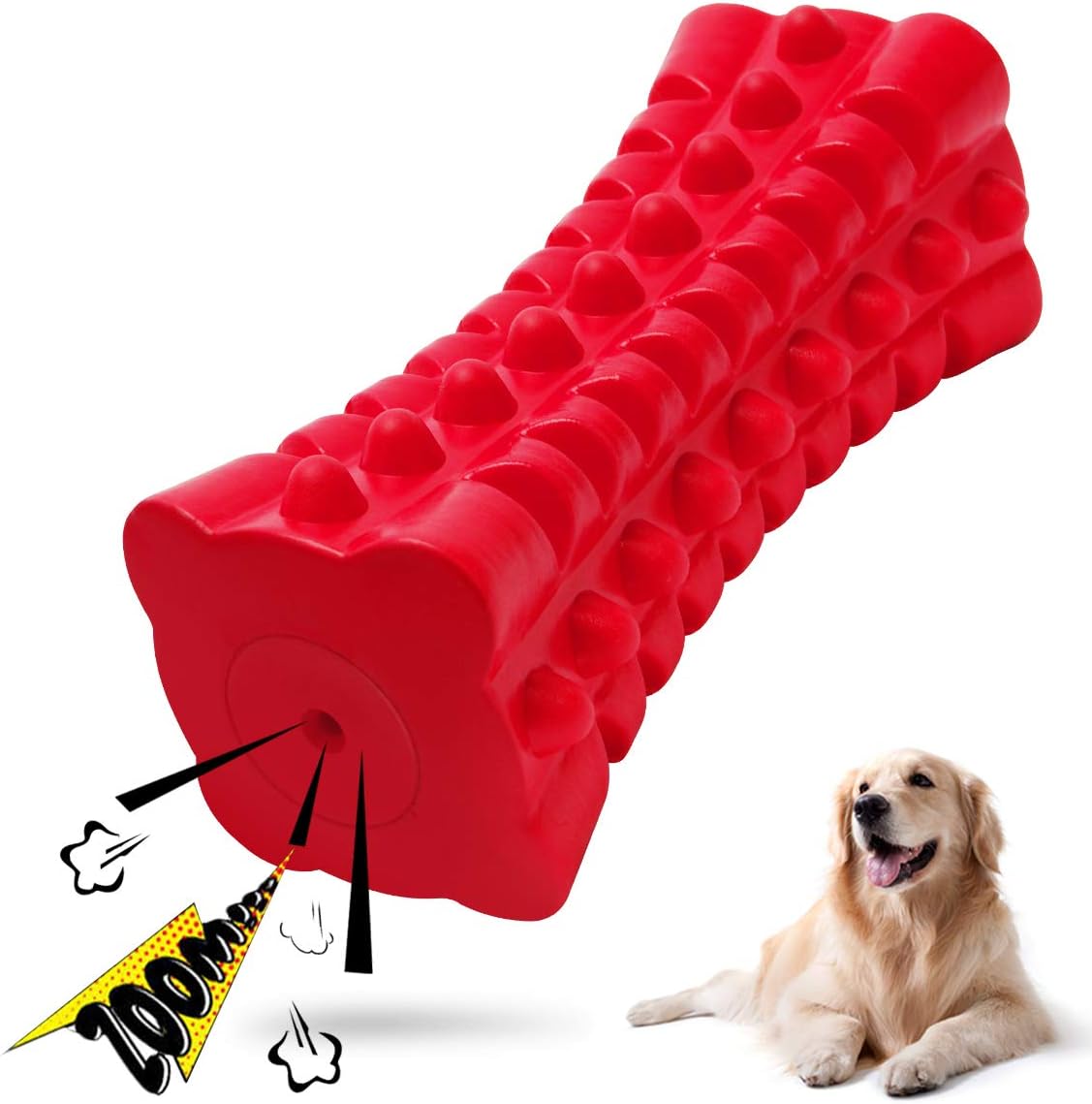 VANFINE Indestructible Squeaky Dog Toy – Tough Rubber Chew Toy for Aggressive Large Dogs, Durable and Safe for Interactive Play