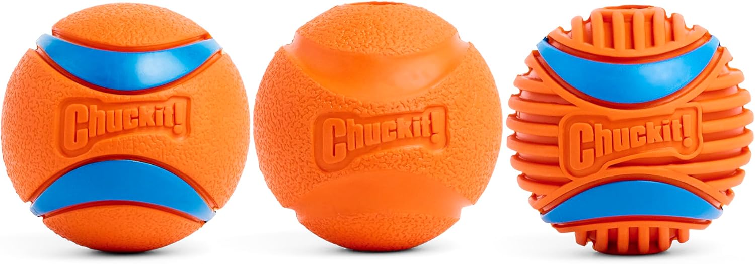 Chuckit! Dog Balls – Interactive Dog Toys, High-Bounce Fetch Ball, Ultra and Rugged Balls, Durable – Size Medium, 2.5-inch Diameter, Set of 3