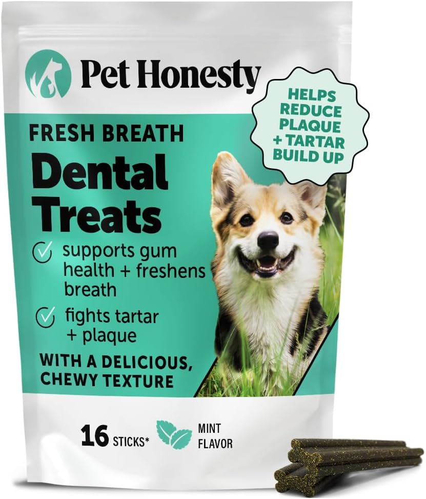 Dental Health Fresh Sticks – Dog Dental Treats & Chews for Oral Care – Dental Sticks for Dogs to Freshen Breath, Remove Tartar & Plaque, Support Gum Health & Bright Teeth Dog Oral Supplement – 16 Ct