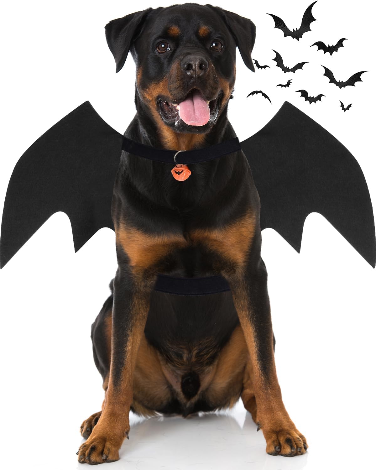 Dog Halloween Costumes for Large Dogs, Dog Bat Wings with Pumpkin Bell Pet Halloween Cosplay Party Dress Up (X-Large)