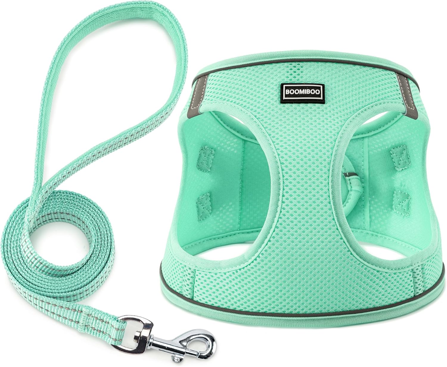 Dog Harness with Leash Set, No Pull Adjustable Reflective Step-in Puppy Pet Vest Harnesses for Small Medium Large Dogs and Cats,Green XS