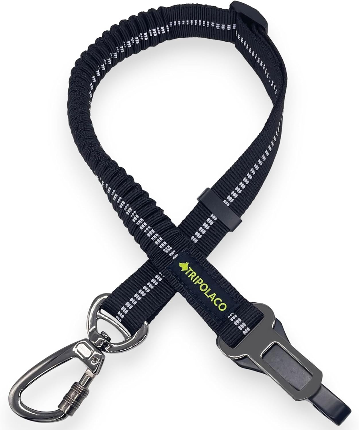 Dog Seat Belt for Car, 3-in-1 Adjustable Dog Seat Belt with Carabiner, Latch & Buckle, Heavy Duty Dog Car Harness Tether with Bungee Buffer, Pet Safety Restraint for Small Medium Large Dogs