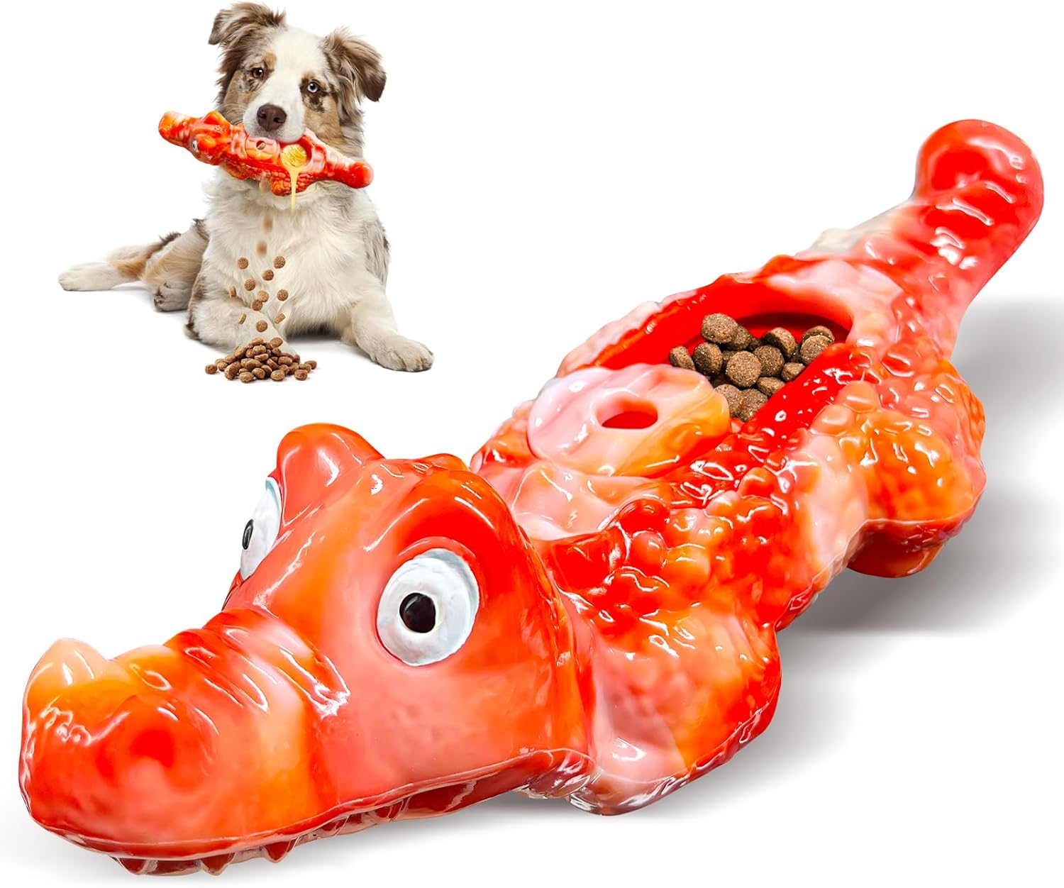 Dog Toy for Aggressive Chewers:Tough Almost Indestructible Chew Toys for Medium & Large Breeds,Treat Dispensing Dog Puzzle Toy Reduce Pet Anxiety and Boredom to Keep Them Busy,Milk Flavored