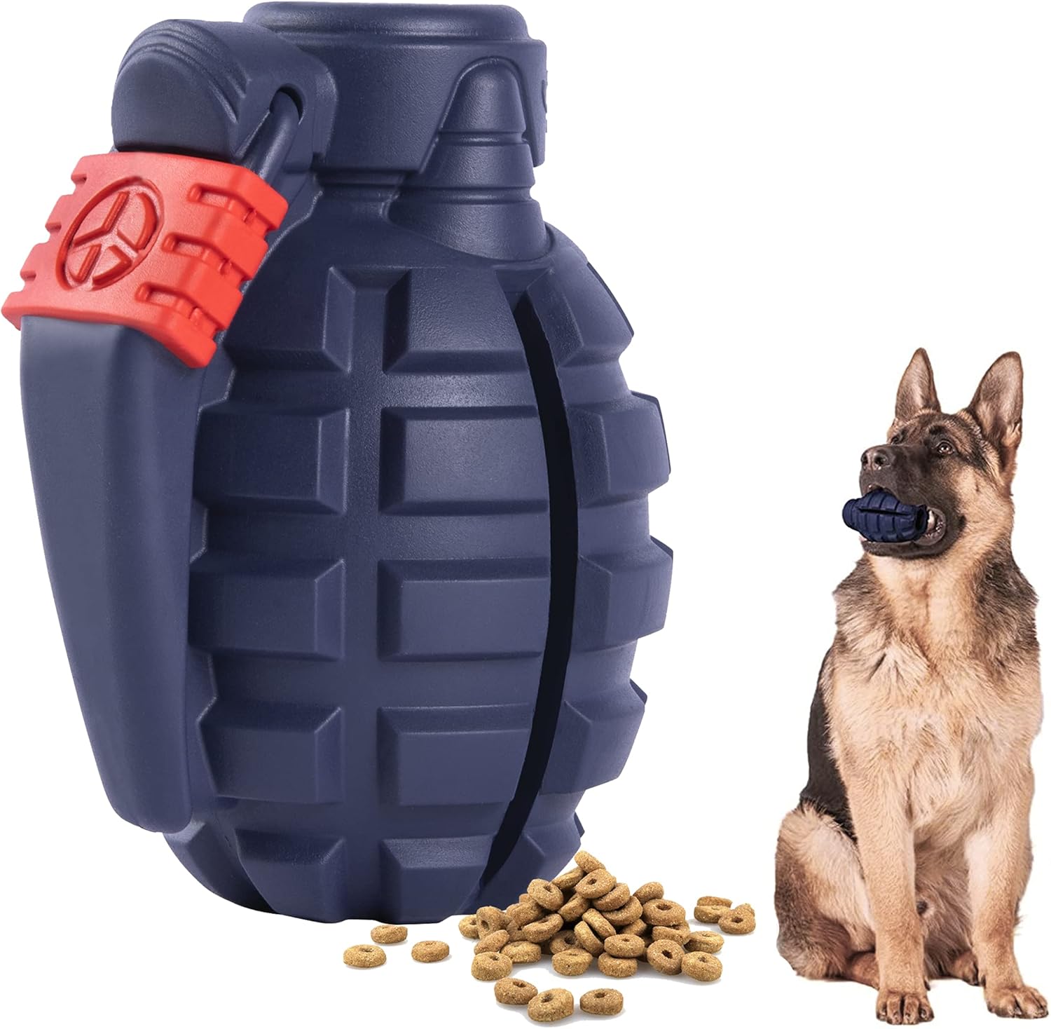 Dog Toys for Aggressive Chewers Large Breed, for German Shepherd, Indestructible Interactive Treat Dog Toys for Large Medium Breeds, Food Grade & Tough Rubber, Fun to Chew, Chase and Fetch (Blue)