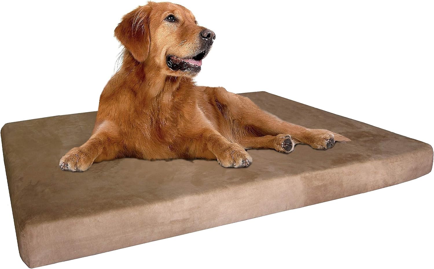 Dogbed4less Extra Large True Orthopedic Gel Memory Foam Dog Bed, Waterproof Liner and Durable Brown Cover, XL 47X29X4 Inch Fit 48″X30″ Crate