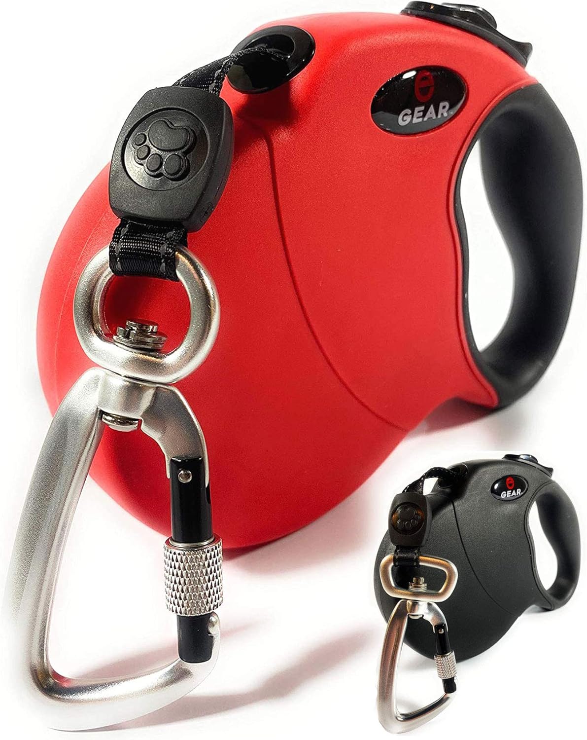 Enthusiast Gear Retractable Dog Leash for Large and Medium Dogs with Locking Carabiner | Heavy Duty 16 ft Strong Reflective Polyester Webbing, 1-Button Break & Lock, Anti-Slip Handle, Tangle Free