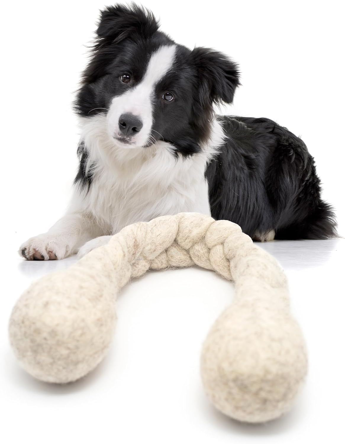 Glaciart One 15-Inch Dog Wool Rope Toy – Durable Chew Toys for Small and Medium Breeds – Natural, Plastic-Free, Non-Allergic – Long-Lasting Play and Activity Ball for Dogs, Indoors and Outdoors