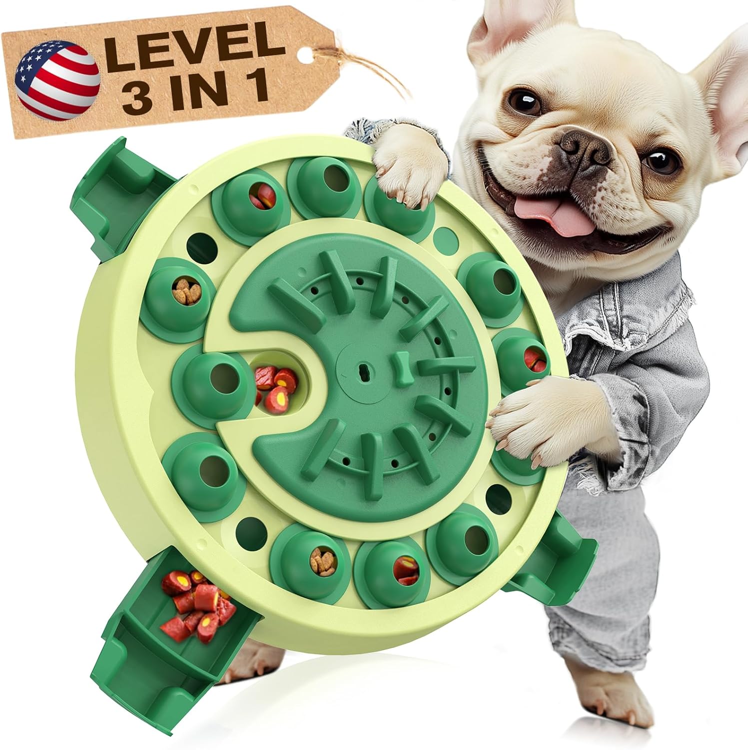 KADTC U.S. Brand & Design – 3 Levels of Challenge – 4 Ways to Play – Advanced Dog Puzzle Toy for Small/Medium/Large Smart Dogs Mental Stimulation Brain Toys Puppy Treat Puzzles Christmas New Year Gift