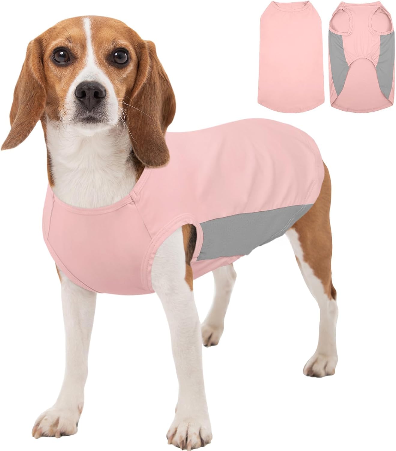 Kuoser Dog Cooling Vest, Sun Protection Puppy T-Shirts, Quick Dry Dog Summer Clothes for Medium Dogs Boy Girl Pink L