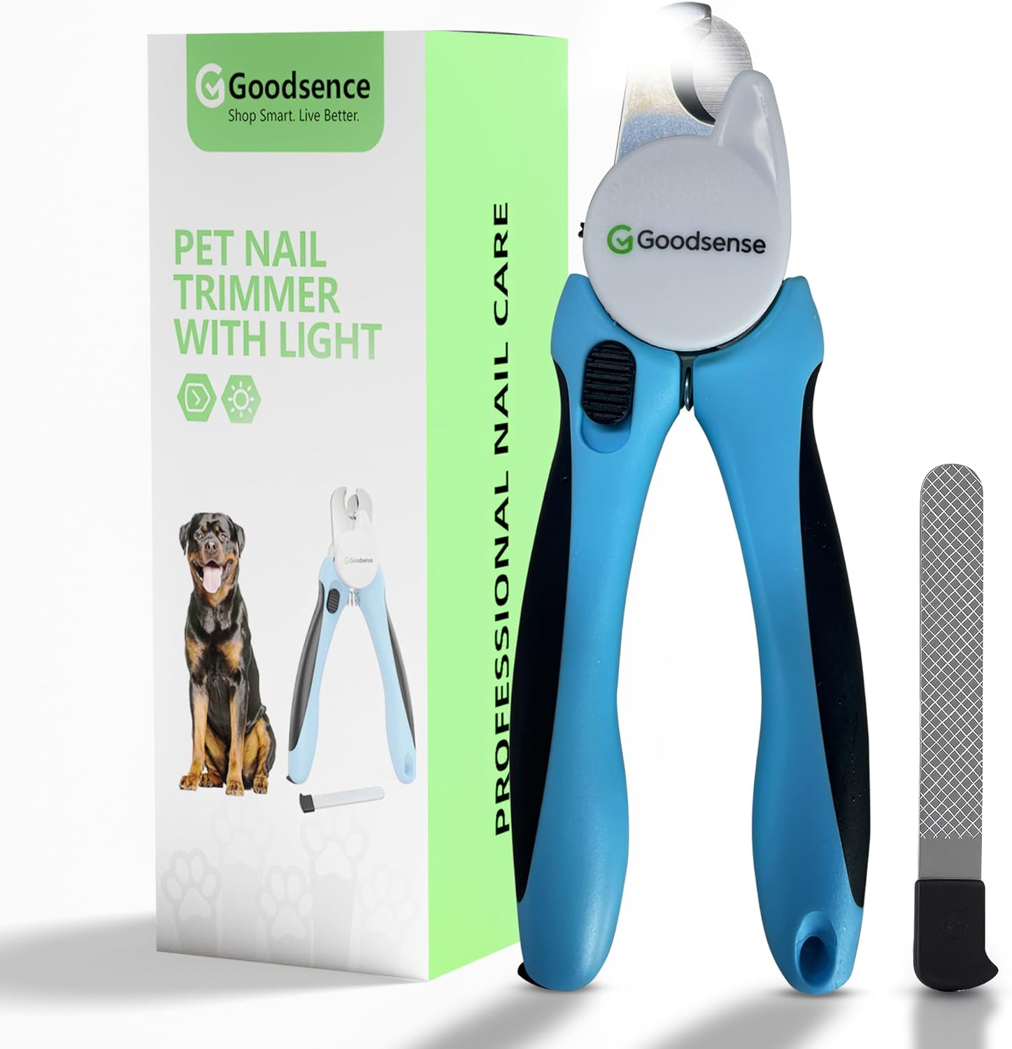 LED Pet Nail Clippers with Light for Safe Pet Grooming – Eco-Friendly Plastic, Sharp Blades for Dogs, Cats & Small Pets, Easy-to-Use Trimmer for Paws