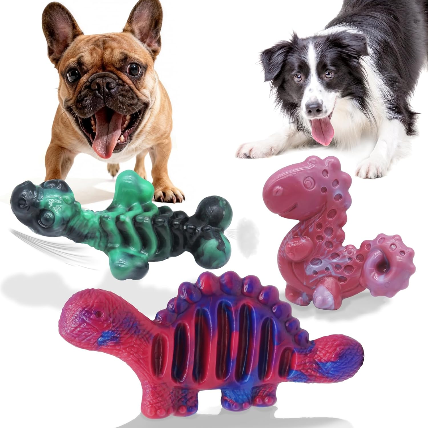 Magicorange 3 Pack Dog Chew Toys for Aggressive Chewers, Nylon Durable Dog Toys, Milk Flavored Tough Chew Toys