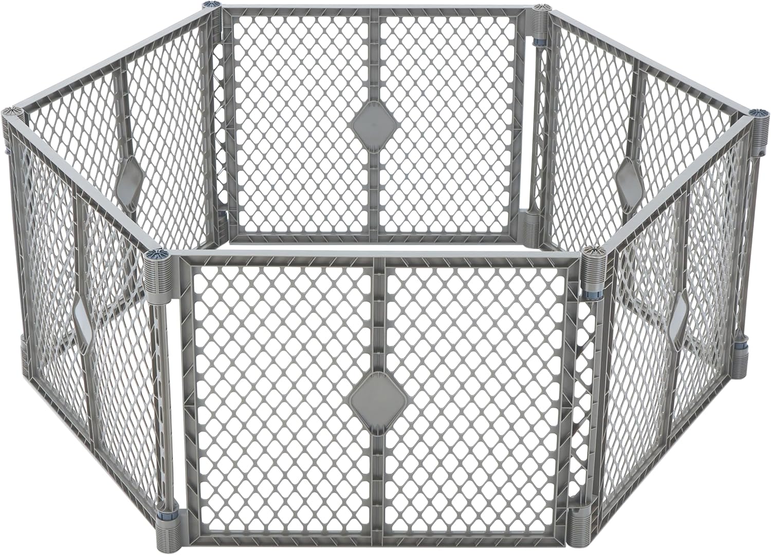 MyPet Petyard: 5.5 Ft. Wide Customizable Folding Dog Playpen Indoor/Outdoor. Made in USA. 6-Panel Puppy Playpen. Freestanding Play Pen Dog Gate 26″ Tall, Fieldstone