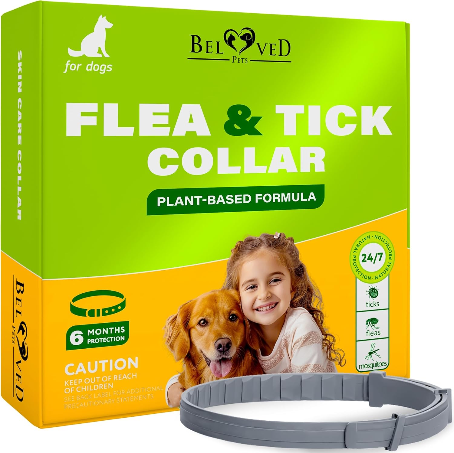 Natural Flea & Tick Collar for Dogs – 6 Months Control of Best Prevention & Safe Treatment – Anti Fleas and Ticks Essential Oil Repellent (1 Count (Pack of 1))