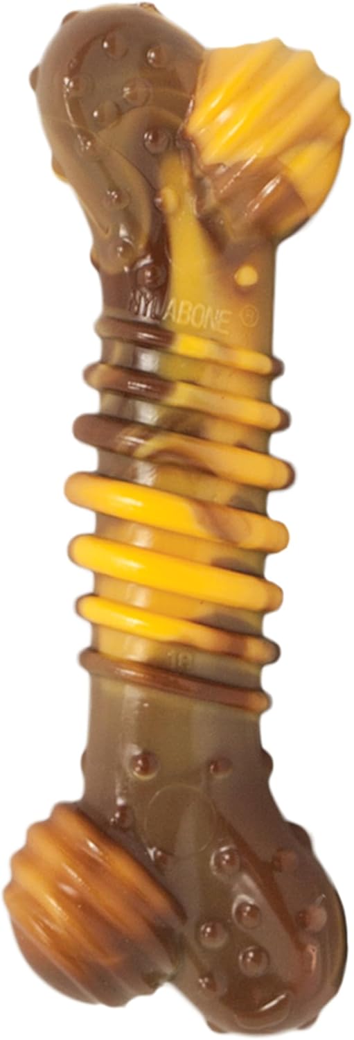 Nylabone Groove Bone Power Chew Toy for Dogs, Dental Dog Toys for Aggressive Chewers, Dog Chew Bone, Long Lasting Philly Cheesesteak, For Medium Dogs – Up to 35 lbs, 1 Count