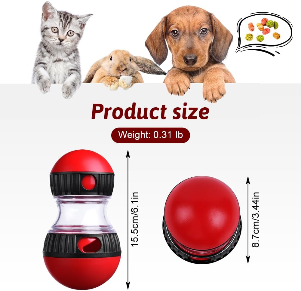 OSDUE Dog Food Puzzle Toys, Interactive Treat Dispensing Dog Toys, Adjustable Slow Feeder Ball to Keep Them Busy and Mentally Stimulated, Great for Large/Small Aggressive Chewers Dog Breeds Pet Gifts