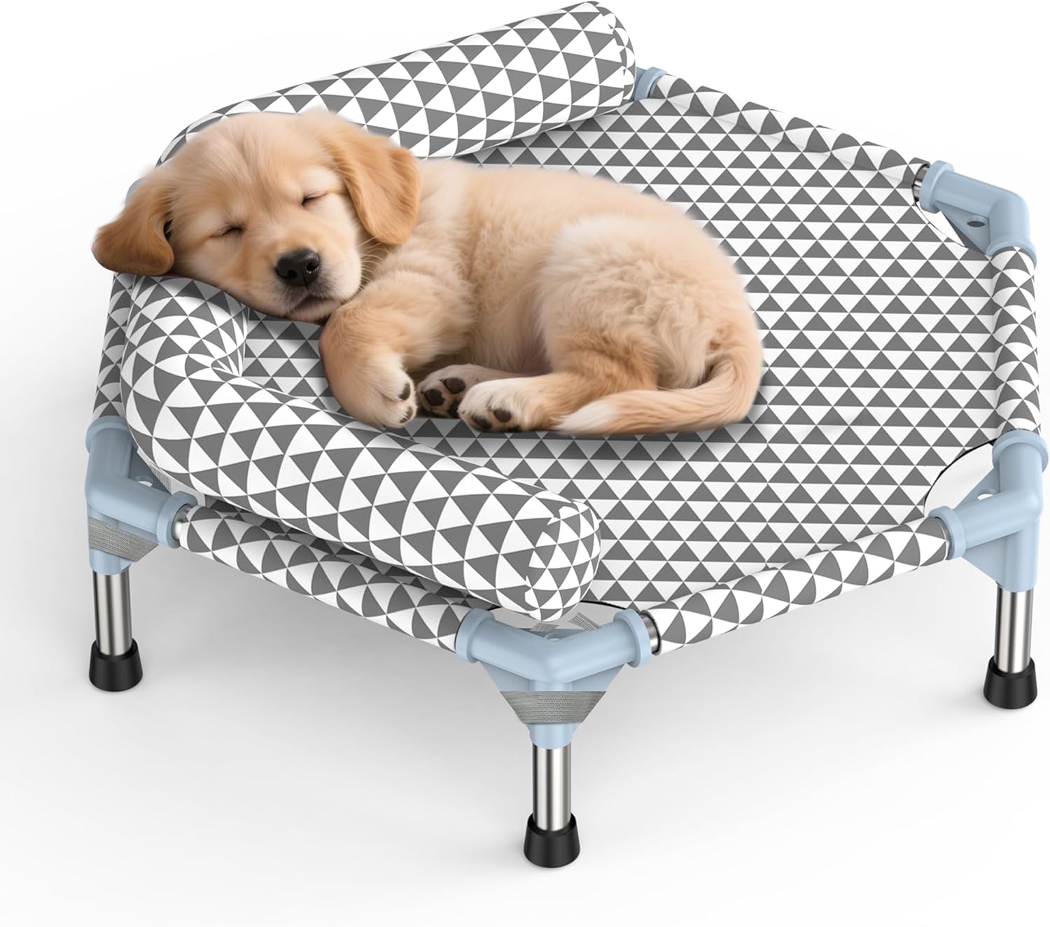 Orthopedic Dog Bed for Small Dogs – Removable Bolsters & cleanable Cover,Elevated Outdoor Dog Bed,Raised Dogs Bed,Easy to Assemble,Up to 75 lbs,Small