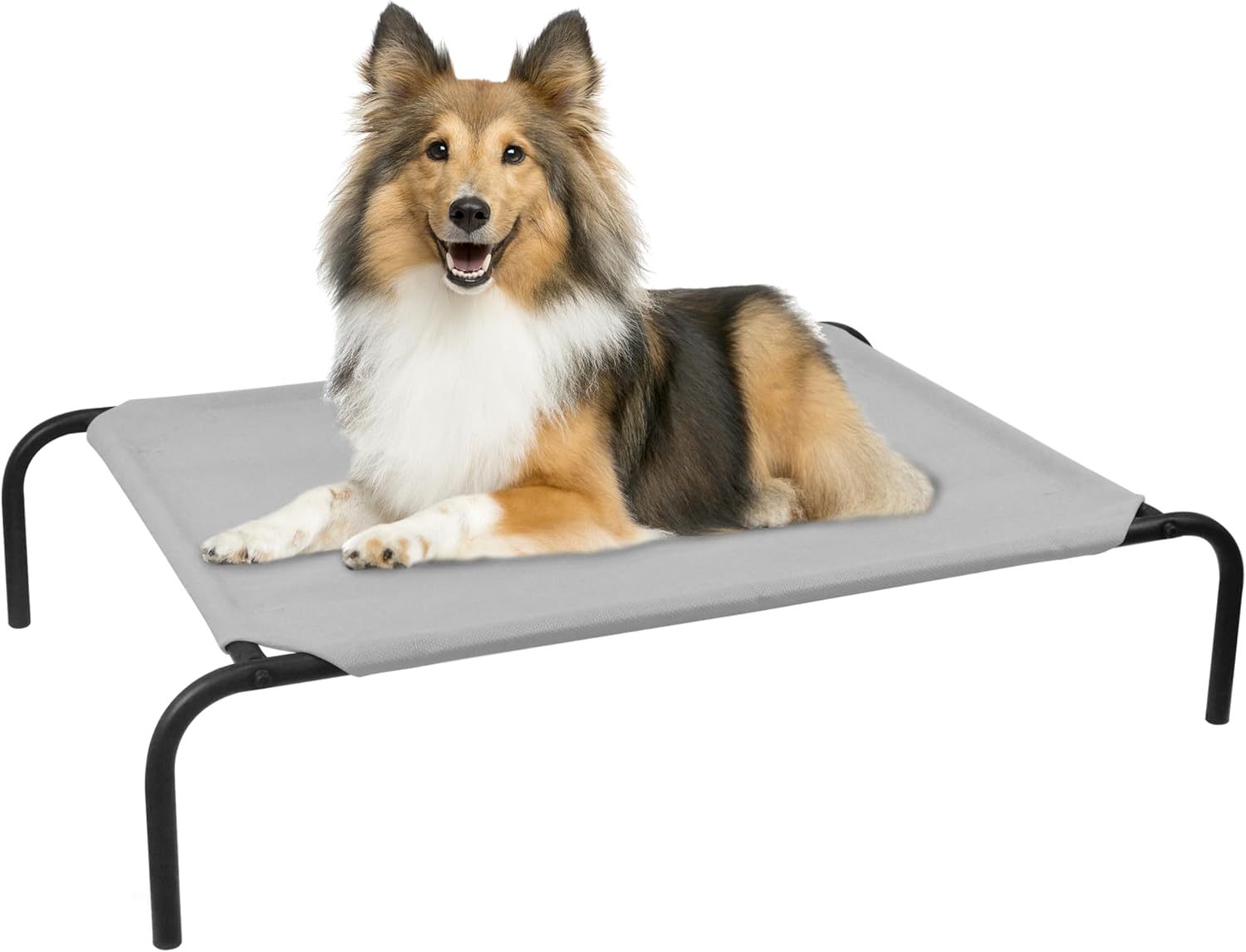 PHYEX Heavy Duty Steel-Framed Portable Elevated Pet Bed, Elevated Cooling Pet Cot, 43.5″ L x 25.5″ W x 7.8″ H(M, Grey)