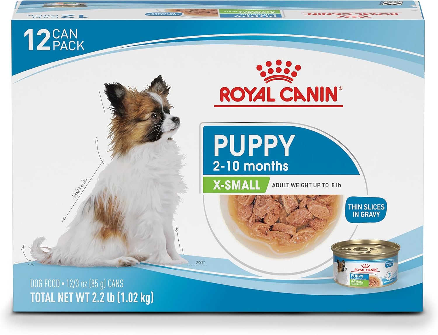 Royal Canin Size Health Nutrition X-Small Puppy Thin Slices in Gravy Dog Food, 3 oz (Pack of 12)