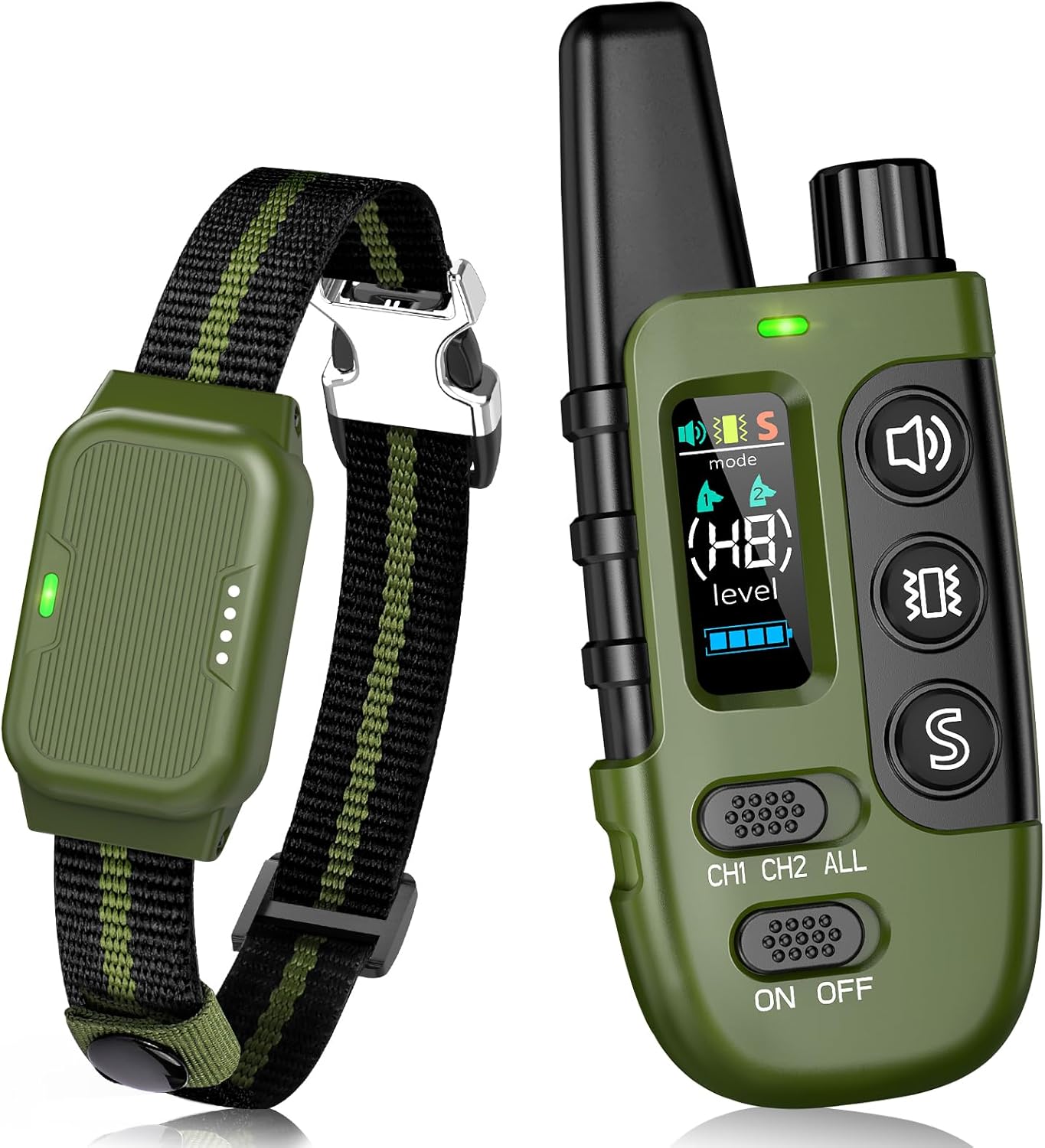 Shock Collar for Dogs, Waterproof Dog Training Collar with Remote Control, 3 Modes: Beep, Vibration, Safe Static, Rechargeable,1600Ft Range, Suitable for Medium Large Dogs