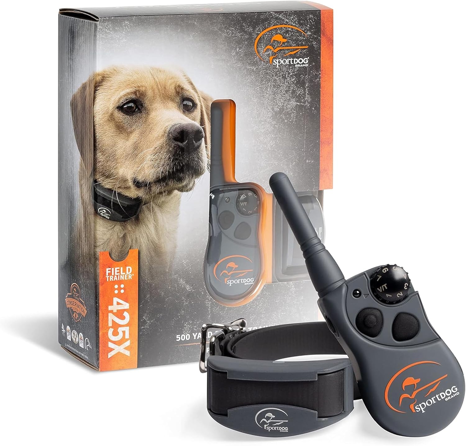 SportDOG FieldTrainer 425X – Remote Trainer Designed for Off-Leash Control & Training – 500-Yard Range – Waterproof – Quick Charge-Collar with 21 Levels of Static, Tone, & Vibration