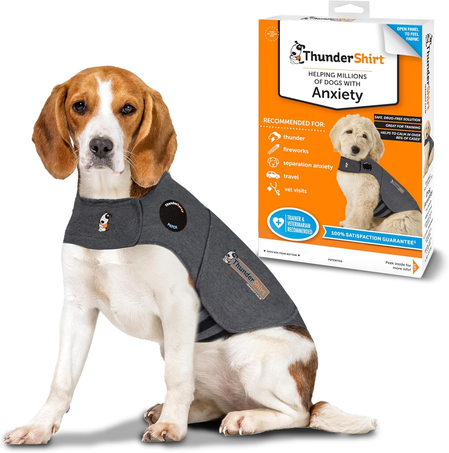 ThunderShirt for Dogs, Medium, Heather Gray Classic – Dog Anxiety Relief Calming Vest
