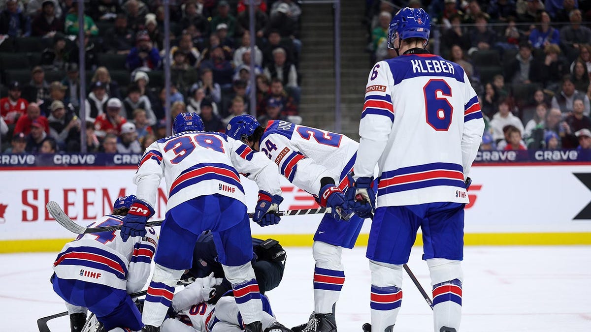 Cole Hutson being atended dto