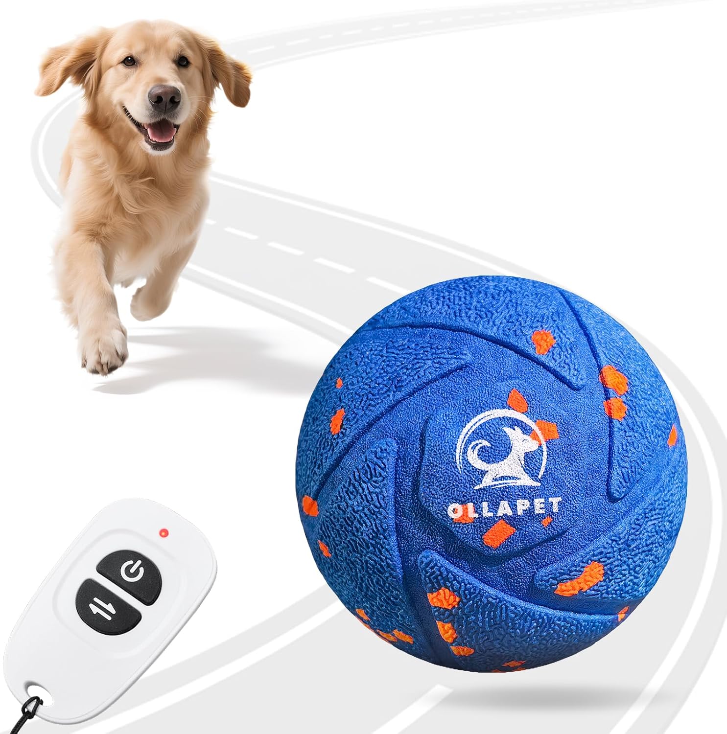 Smart Interactive Dog Toy Ball – Auto Bouncing & Rolling, Chew-Resistant E-TPU Material, 3 Interactive Modes, IPX7 Waterproof, Smart Chase Pet Toy Ball for Medium and Large Dogs (Blue)