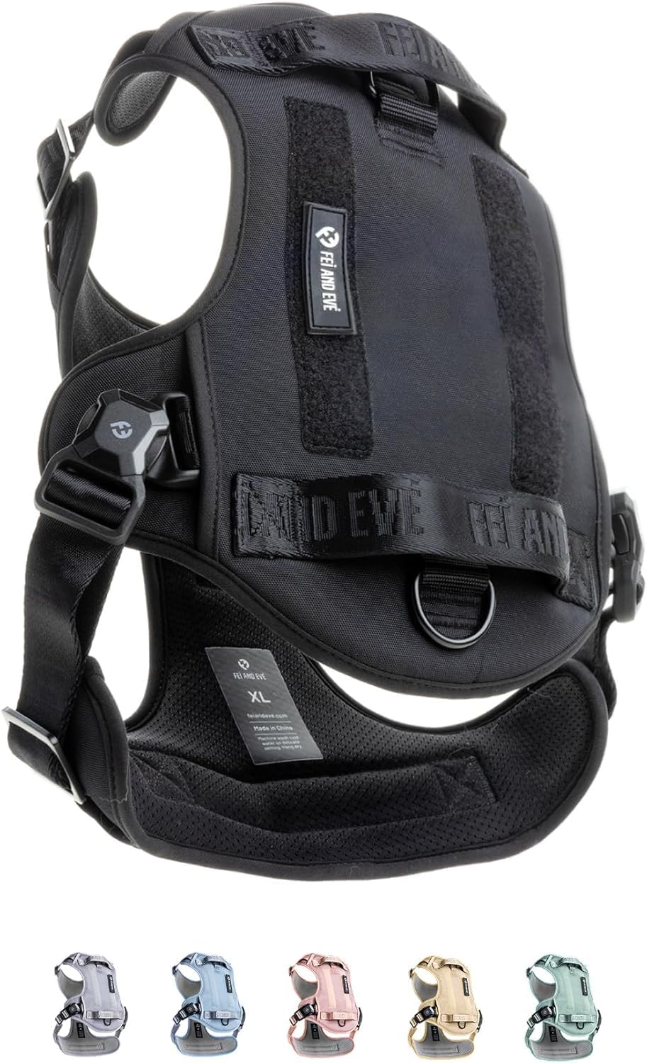 2026 New Edition, Fei & Eve MagEase Dog Harness – 3-Second Magnetic Buckles | 3-Point No-Pull Control | Heavy-Duty 900D Nylon | Dual Safety Handles | Breathable Mesh | Adjustable Fit | Medium,Black