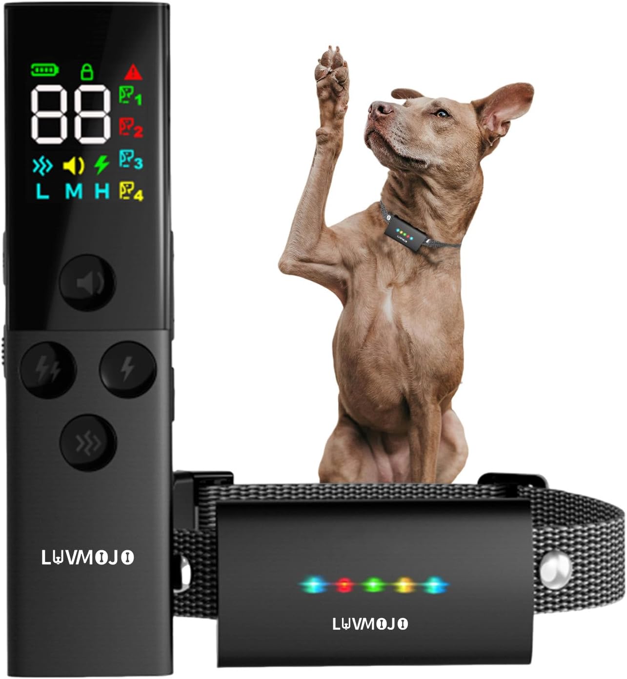 4 Dogs Shock Collar, 1640FT Dog Training Collar with Remote, Waterproof Electric Educator, Smart Anti-bark Trainer, 4 Modes Stop Bad Behaviors, Security Lock, Rechargeable e-Collar for Puppy