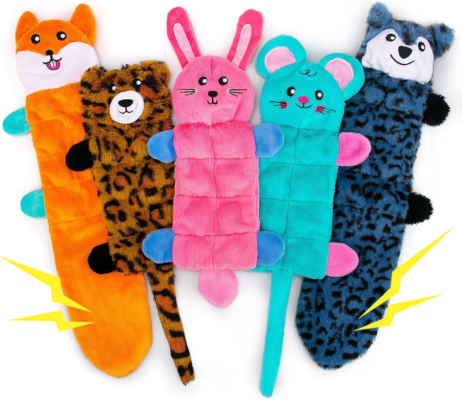 AWOOF No Stuffing Dog Toy, Crinkle Squeaky Dogs Teething Chew Toys Set for Small Medium Large Breed Puppies Aggressive Chewers,Durable Birthday Interactive Plaything Dogs Doggies Toys Bulk