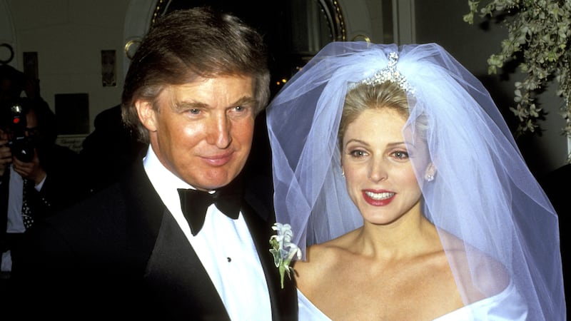 Donald Trump and Marla Maples at their wedding.