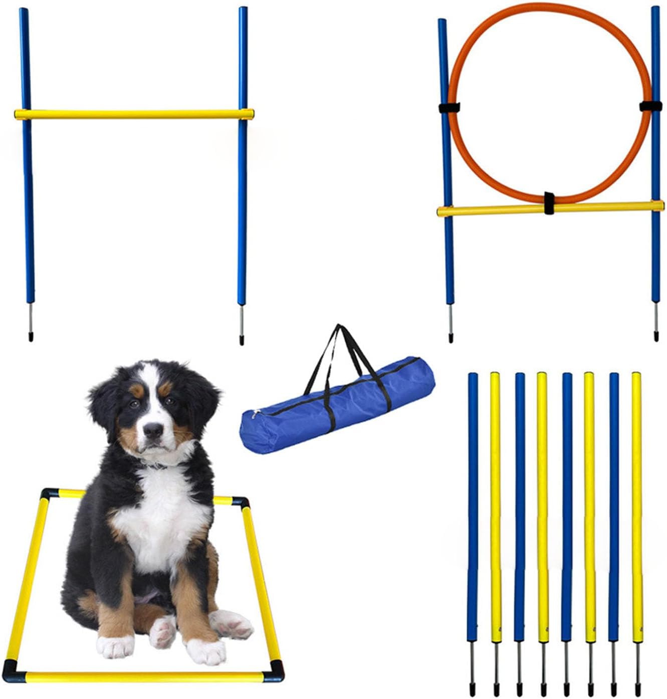 Dog Agility Training Equipment Dog Obstacle Course Kit for Training Dog Jumping Hurdle Pet Agility