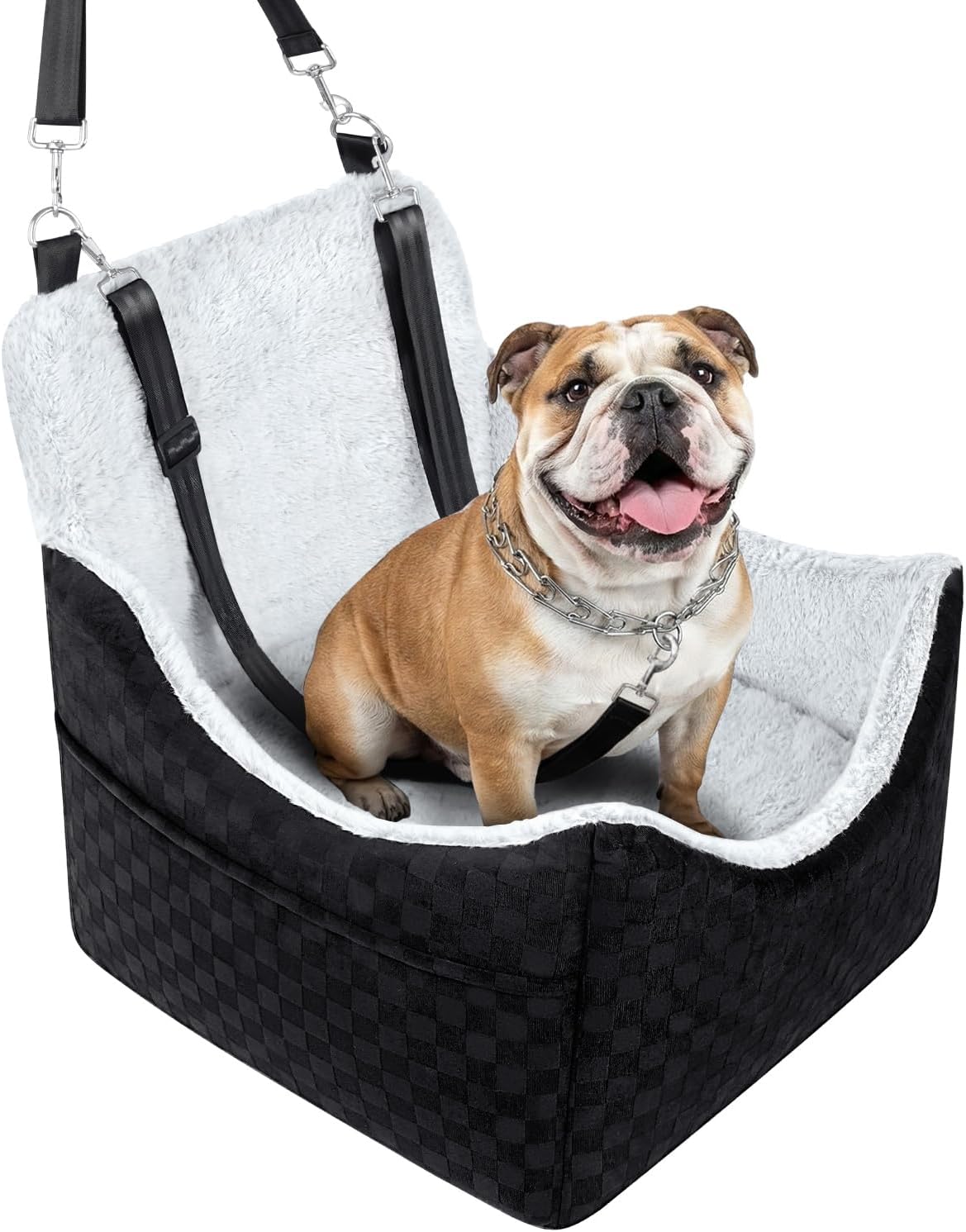 Dog Car Seats for Medium Dogs, All-Season Comfort Dog car Seat Boosters Detachable & Washable Pet Dogs Seat for Cars, SUVs, Easy to Install (Black)