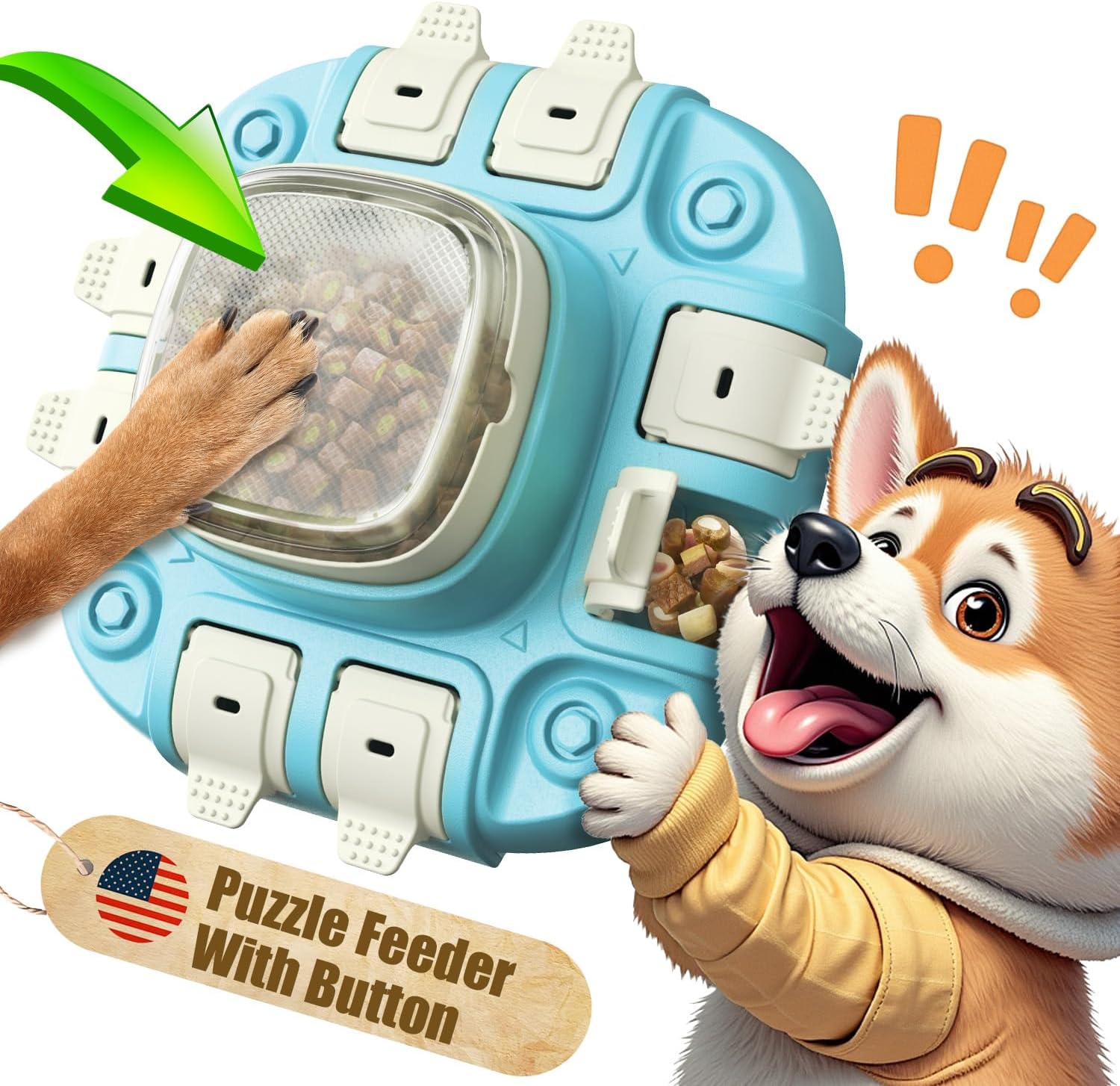 Dog Puzzle Toy – Puzzle Toys for Dogs 2 Levels, Dog Treat Puzzles Toys for IQ Training & Brain Stimulation, Slow Feeder as Gifts for Puppies, Cats, Dogs