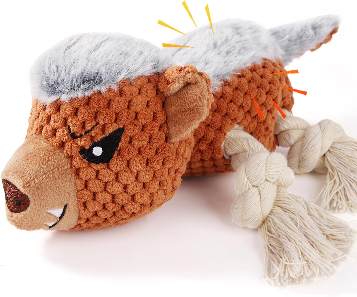 Dog Toys – Squeaky Interactive Plush Dog Toy with Rope, Chew Toy for Large Dogs, Small Dogs & Puppies – Tug of War Dog Toy for Aggressive Chewers, Pet Toys for Dogs