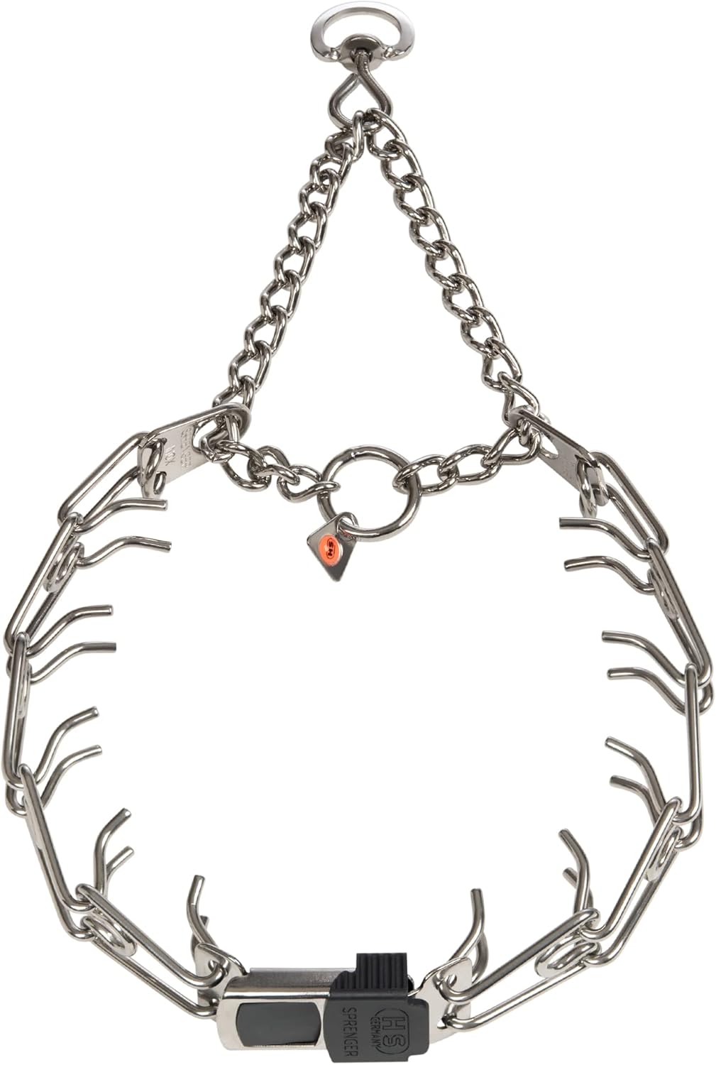 Herm Sprenger Dog Training Prong Collar with Quick Release Cliclock Buckle and Swivel Ring | Adjustable Length Stainless Steel Collar Made in Germany for Large Dogs up to 20″ Neck (3.2mm Prongs)