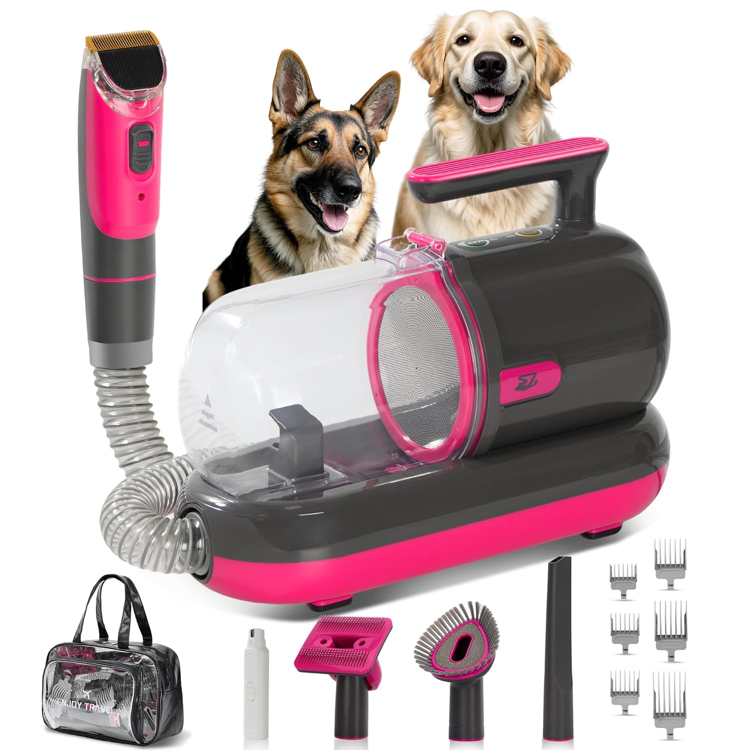 High-Suction Dog Grooming Vacuum for Small & Medium Dogs, Compact Hair Collection System for Regular Trimming & Maintenance, Strong Suction, Low-Mess Indoor Grooming