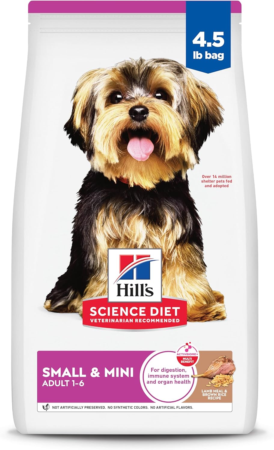 Hill’s Science Diet Small & Mini, Adult 1-6, Small & Mini Breeds Premium Nutrition, Dry Dog Food, Lamb & Brown Rice, 4.5 lb Bag