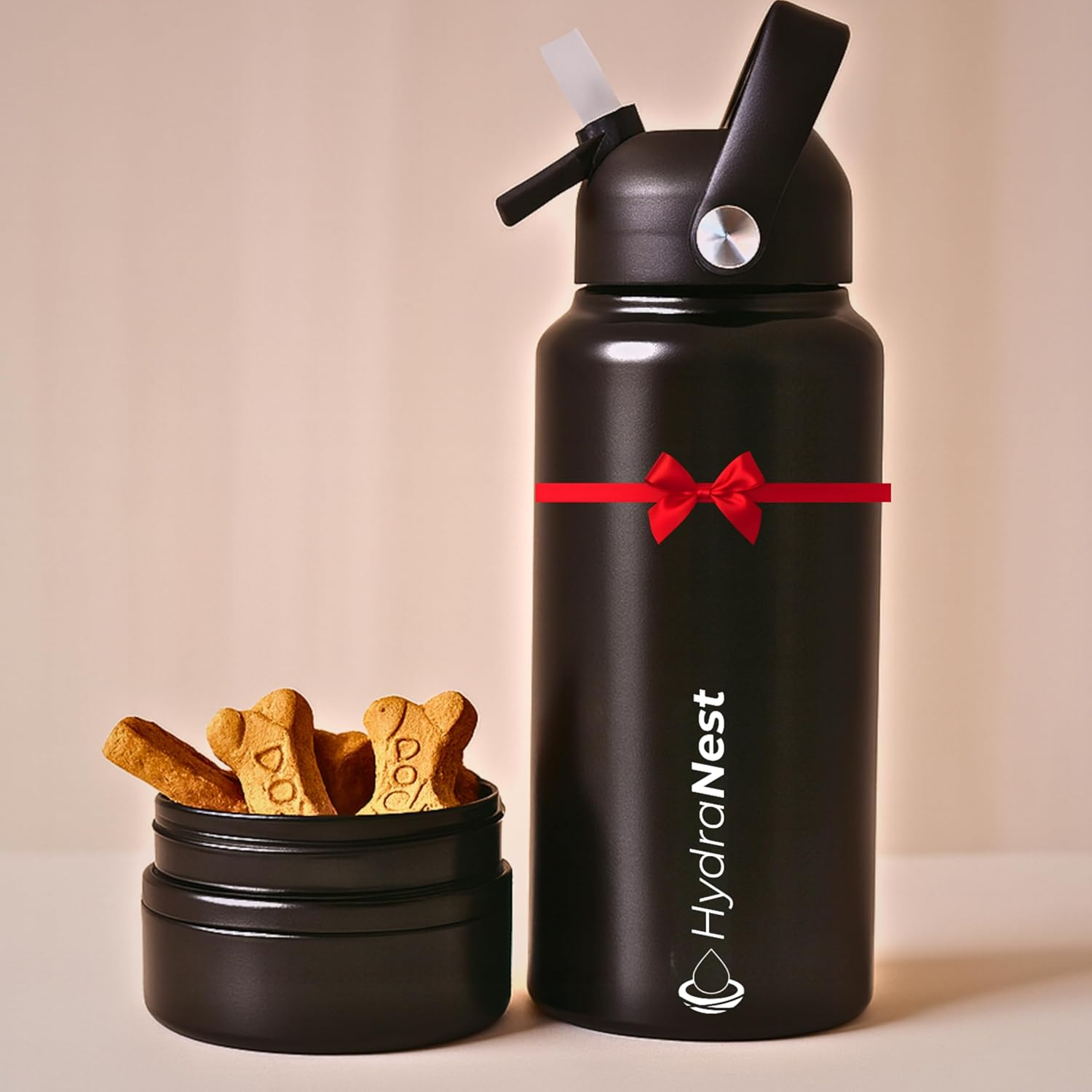 HydraNest Dog Water Bottle – Portable Dog Travel Water Bottle & Bowl, Insulated Pet Water Bottle for Camping, Beach – Dog Mom and Dad Gifts for Dog Lovers – Perfect for Women and Men – 32oz