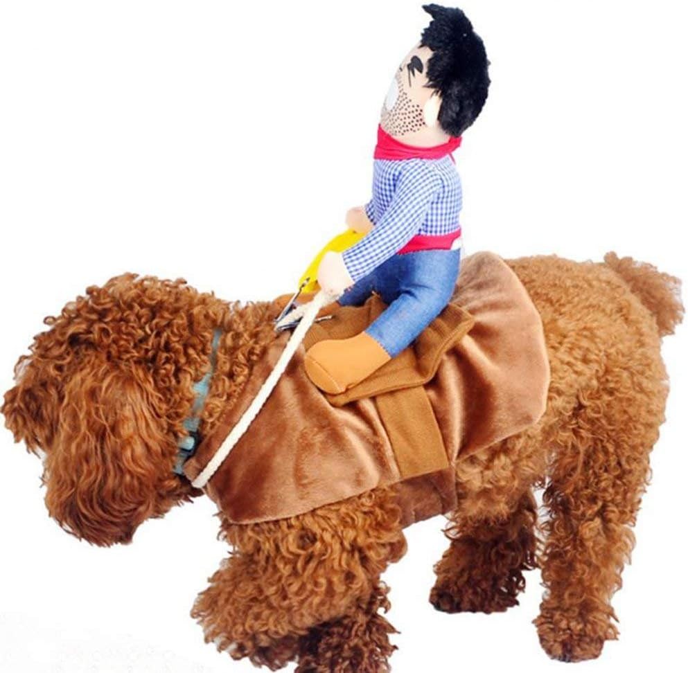 ISMARTEN Cowboy Rider Dog Costume for Dogs Outfit Knight Style with Hat Pet Costume for Halloween Day (X-Large)