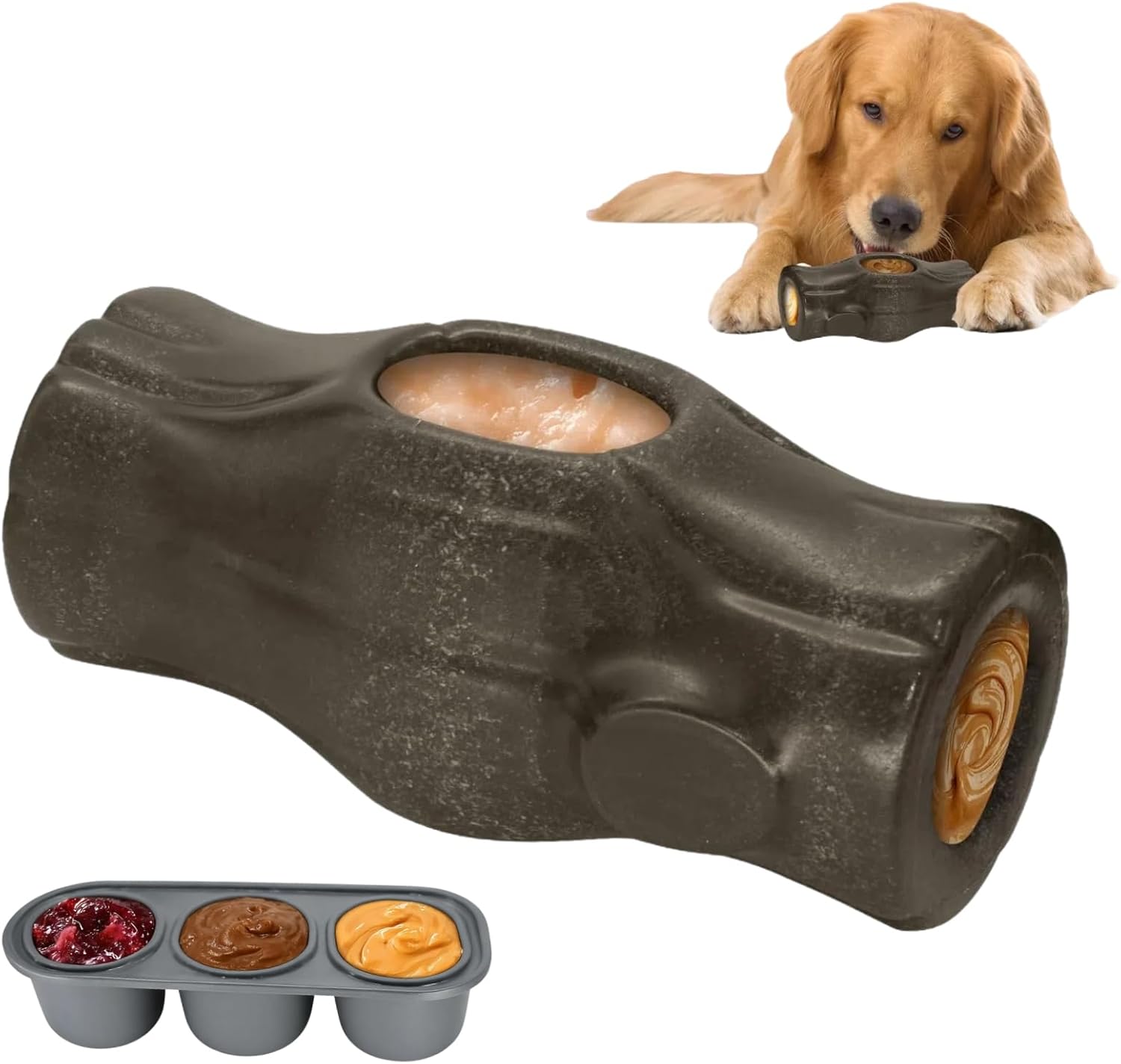 Interactive Dog Toys for Aggressive Chewers – Frozen Treat Toys, Dog Puzzle Toys with Frozen Mold – Best Durable Enrichment Toys to Keep Dogs Busy, Safe Chew Toys for Large/Medium Breeds