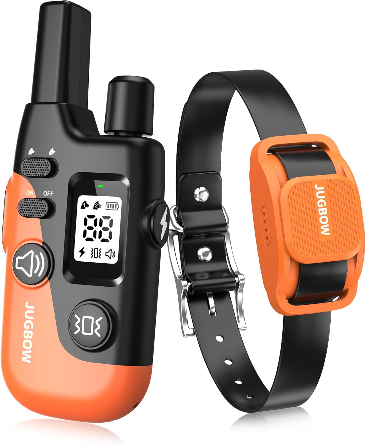 Jugbow Dog Shock Collar with Remote – 4200FT Dog Training Collar with LED Light, Electric Collar for Small Medium Large Dogs, IPX8 Waterproof Ecollar Collar with Beep/Safe Static/Vibration (Orange)