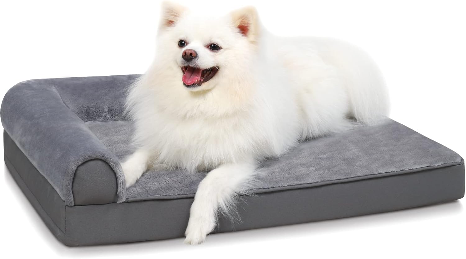 KSIIA Orthopedic Dog Bed – Waterproof Dog Couch Bed with Egg Crate Foam & Nonskid Bottom, 30 x 20 Inch, Gray